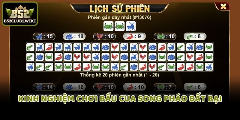 Kinh nghiệm chơi bầu cua song pháo B52 bất bại